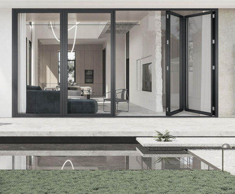 Chống ăn mòn nhôm cửa gấp Thermal Break Slimline nhôm cửa gấp đôi