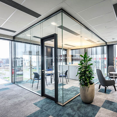 Tường phân vùng thủy tinh hạng nặng An toàn Profil nhôm tường phân vùng thủy tinh