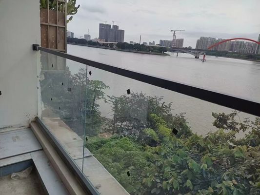 Không khung nhôm U kênh thủy tinh hàng rào hình chữ nhật U kênh balustrade
