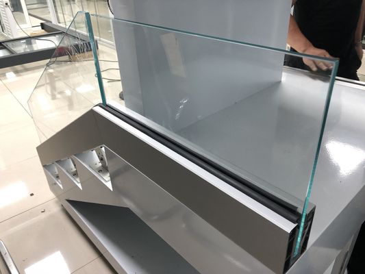 Tự chỉnh 12mm nhôm U Channel Glass Railing 304 SS Handrail Frameless Glass Balustrade