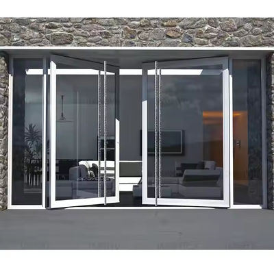 4-12mm Double Glassing Aluminum Pivot Door với kính trong suốt và vật liệu lưới màn hình thép không gỉ
