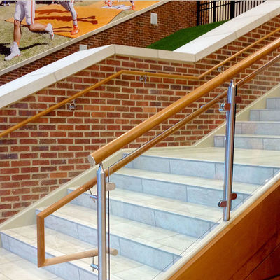 Lan can cầu thang kính cường lực không khung Thiết kế có thể điều chỉnh Kẹp tay vịn hình vòm 304 316