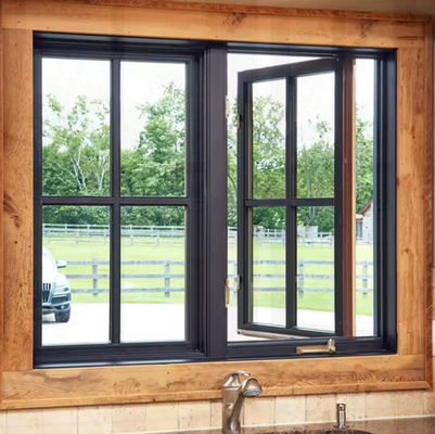 Thiết kế mới Aluminium Casement swing Window With Tempered Glass