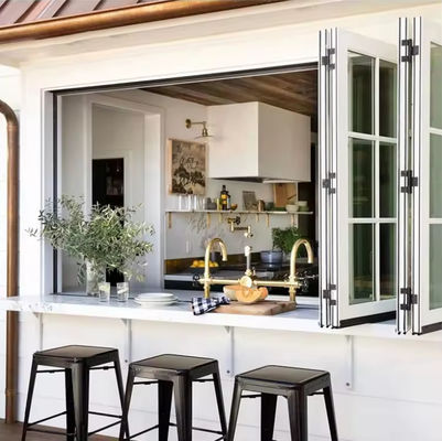 Custom ban công nhôm cửa sổ gấp tempered cách nhiệt cửa sổ gấp kính