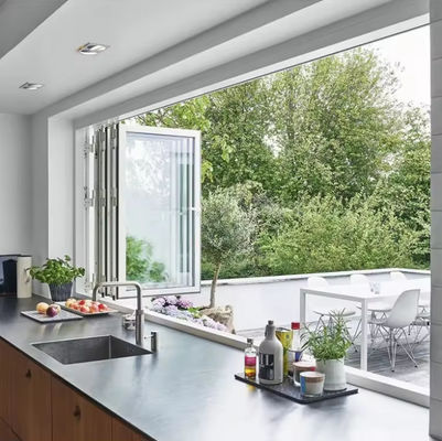 Custom ban công nhôm cửa sổ gấp tempered cách nhiệt cửa sổ gấp kính