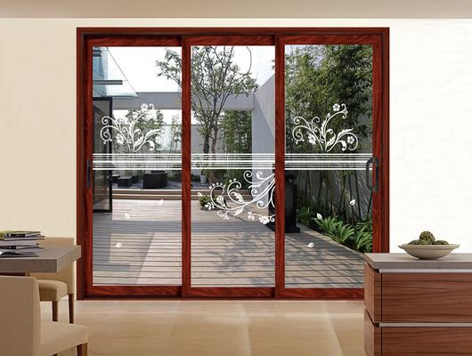 Cửa trượt có hồ sơ nhôm chắc chắn có thể tùy chỉnh bằng thủy tinh nóng