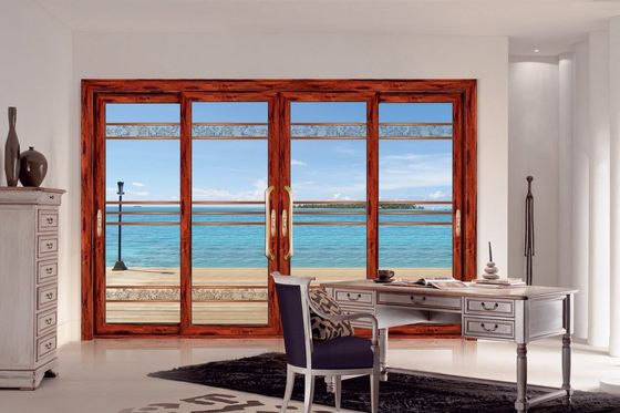 Chống bão 2mm dày nhôm cửa trượt sân thượng với kính nóng