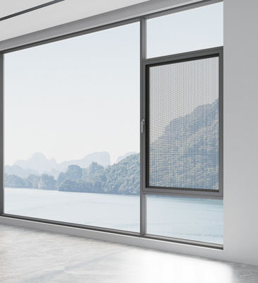 Cửa sổ lơ lửng nhôm màu xám Cửa sổ mở ra ngoài