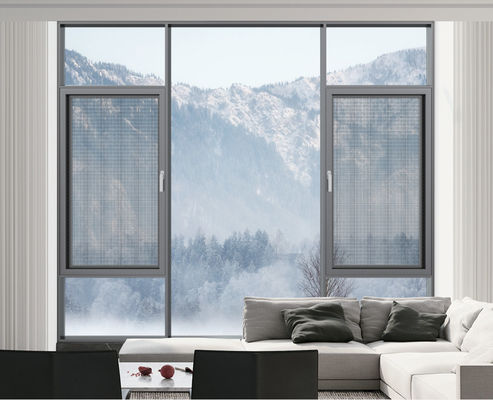 Cửa sổ lơ lửng nhôm màu xám Cửa sổ mở ra ngoài