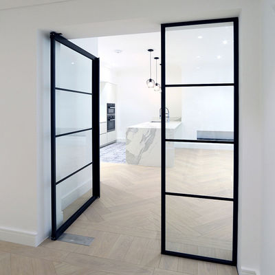 Phía ban công hai lá nhôm cửa khung kính laminated tempered