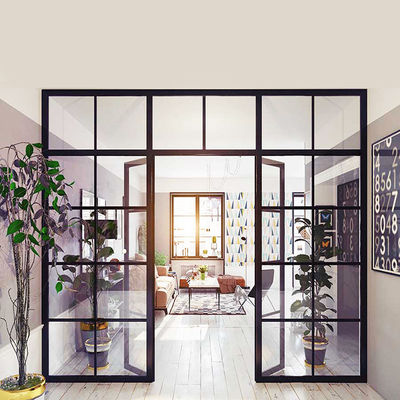 Phía ban công hai lá nhôm cửa khung kính laminated tempered