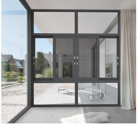 Hoạt động trơn tru Aluminium cửa sổ trượt với kính kính kép