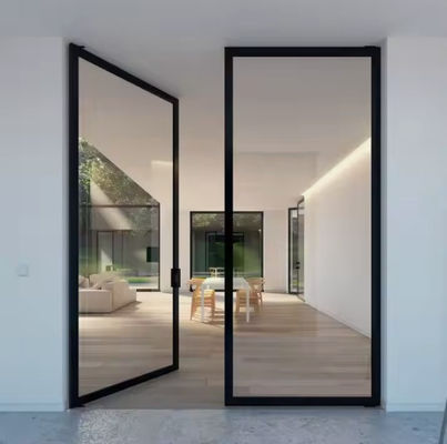 Cửa lắc khung mỏng nhôm Laminated thủy tinh nóng Lửa lắc nhôm