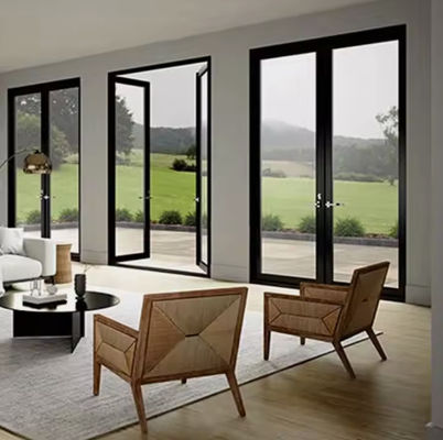 Cửa lắc khung mỏng nhôm Laminated thủy tinh nóng Lửa lắc nhôm