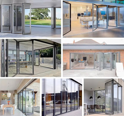 Hiệu quả năng lượng Cửa gấp nhôm Profile dày cửa gấp kính