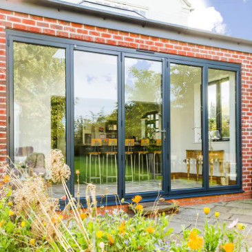 Nhà tùy biến cửa gấp nhôm kính niêm mạc với tay cầm khóa