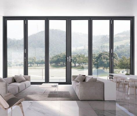 Nhà tùy biến cửa gấp nhôm kính niêm mạc với tay cầm khóa