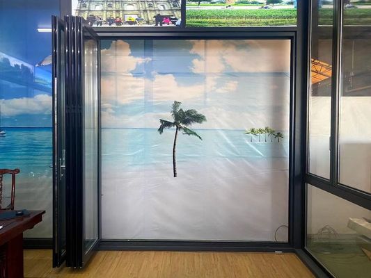 Cửa thủy tinh nhôm gấp đôi có thể tùy biến Dễ cài đặt để hoạt động trơn tru