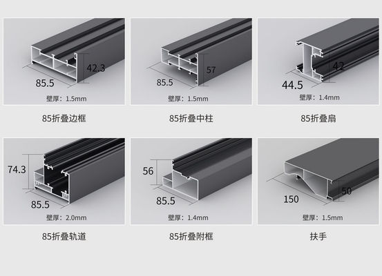 Mượt mà gấp màu xám nhôm cửa hai gấp tùy chỉnh chống bão