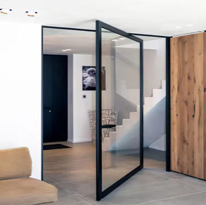 Hỗn hợp kim nhôm không khung kính cửa trục chống ăn mòn Dễ dàng làm sạch