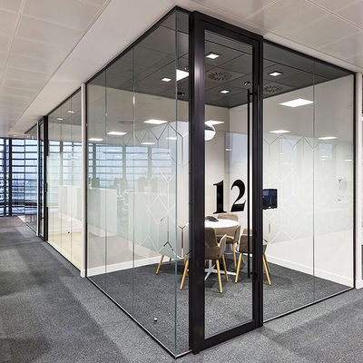 Phòng chống âm văn phòng kính tường phân vùng bột bọc nhôm hồ sơ với cửa