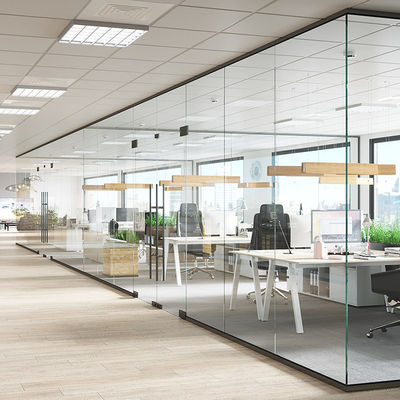 Phòng chống âm văn phòng kính tường phân vùng bột bọc nhôm hồ sơ với cửa