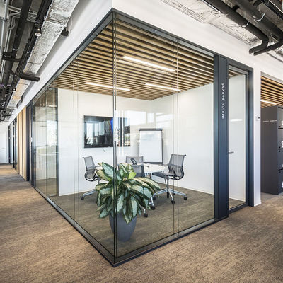 Tường phân vùng thủy tinh hạng nặng An toàn Profil nhôm tường phân vùng thủy tinh