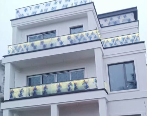 Xanh nhôm U kênh kính hàng rào 10mm dày không khung kính balustrade