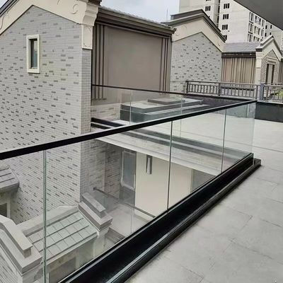 Không khung nhôm U kênh thủy tinh hàng rào hình chữ nhật U kênh balustrade