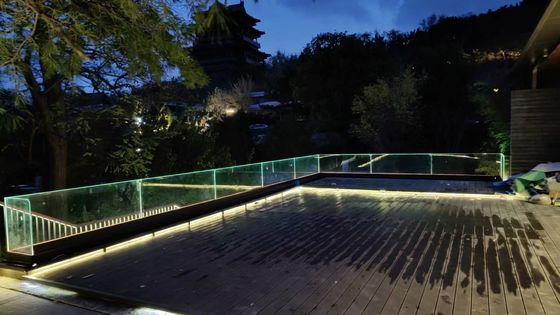 U Channel Aluminium Glass Balustrade Với đèn LED cho ban công ngoài trời