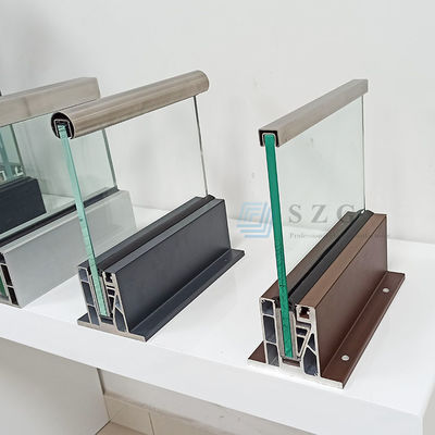 LED ánh sáng kính balustrade nhôm thiết kế hàng rào hiện đại không khung thủy tinh nóng bỏng ngoài trời ban công hàng rào