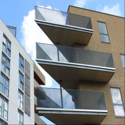 Morden Glass Railing 8+8mm Laminated Tempered Glass Aluminium U Channel Glass Railing