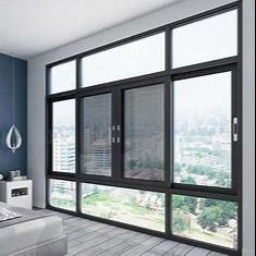 Loại cách nhiệt Cửa sổ trượt thủy tinh đệm hai kính để chống gió và mưa