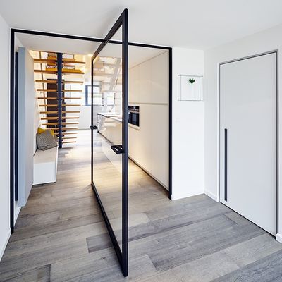 Low-E Glass Type Glass Pivot Front Door với khung thủy tinh và hợp kim nhôm