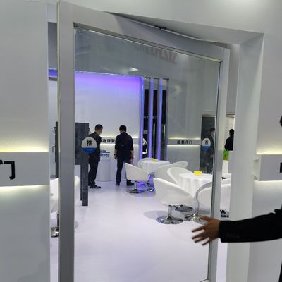 Hình kim loại nhôm thiết kế sang trọng Laminated Glass Pivot cửa trước trong kích thước tùy chỉnh cho loại kính đơn và đôi