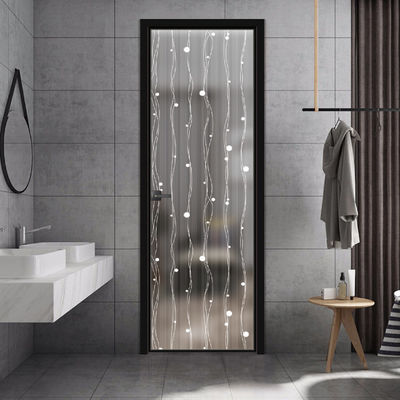 Phòng ngủ Double tempered Glass Aluminum Frame Glass Door với lớp phủ bột