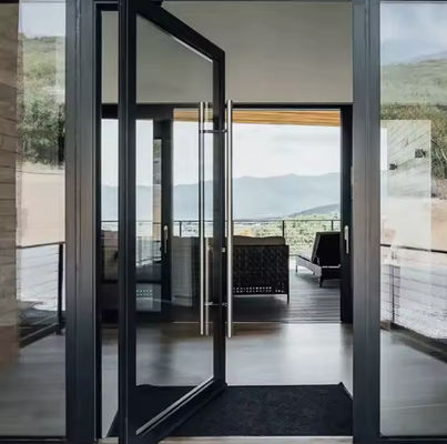 Y/N Cửa lơ lửng nhôm chống côn trùng với kính rõ ràng và khóa từ tính