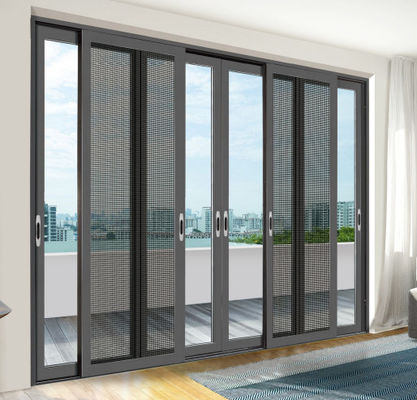 Cửa trượt nhôm căn hộ hoặc nhà ở với chức năng ngăn chặn khói dầu theo phong cách thiết kế hiện đại
