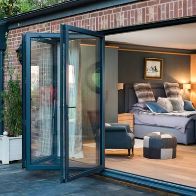 Bệnh bão chống bão bên ngoài Bi cửa gấp nhôm Patio cửa gấp đôi Puertas Plegables Accordion cửa kính gấp