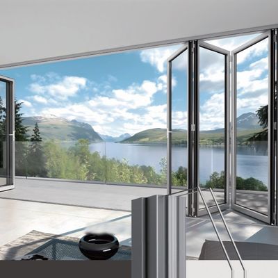 Cơ chế khóa an toàn Cửa kính gấp nhôm bằng bạc / trắng / đen / tùy chỉnh cho các tổ chức giáo dục