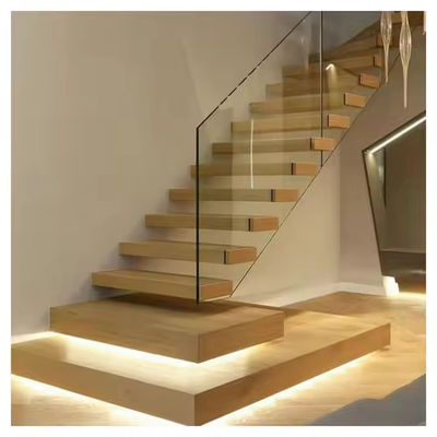 Laminated Glass Tread Thang nổi có thể tùy chỉnh với Solid Carbon Steel Stringer
