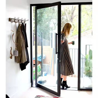 4-12mm Double Glassing Aluminum Pivot Door với kính trong suốt và vật liệu lưới màn hình thép không gỉ