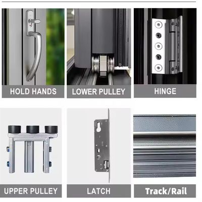 Cửa sổ gấp nhôm phong cách hiện đại với kính nhiệt cách nhiệt và độ dày kính tùy chỉnh