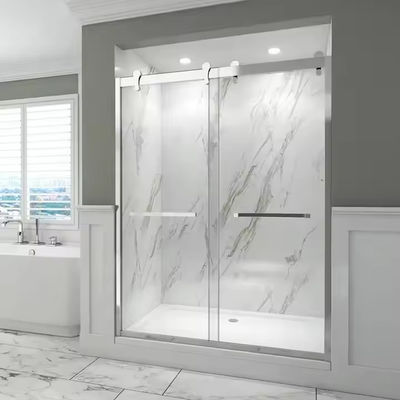 Cửa tắm trượt chống nước và cách nhiệt trong khung thép không gỉ với kính