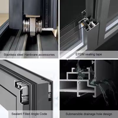 Heavy Duty Bạch khung nhôm kính Bifolding Patio cửa trượt