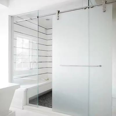 Vách ngăn phòng tắm nội thất nhôm tùy chỉnh với độ dày profile 1.4mm và kính mờ