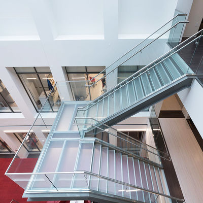 Aluminum U Profile Channel Glass Stair Railing With Glass Clamp Stair Handrail Top Rail Frame (Máy kéo cầu thang bằng ống kính)