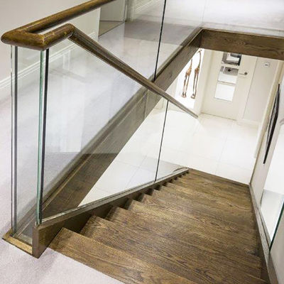 Aluminum U Profile Channel Glass Stair Railing With Glass Clamp Stair Handrail Top Rail Frame (Máy kéo cầu thang bằng ống kính)