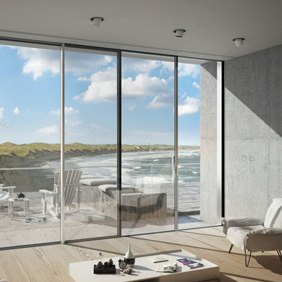 Cửa trượt nhôm đơn giản hiện đại với phần cứng thép không gỉ và khung củng cố