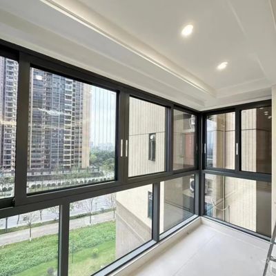 Kính đậm nhiệt vỡ nhôm trượt bão cửa sổ với lưới côn trùng